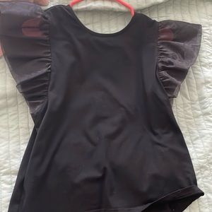 TCEC black shirt with tulle sleeves